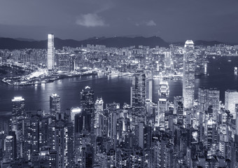 Obraz premium Victoria harbor of Hong Kong City