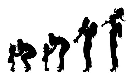 Vector silhouette of family.