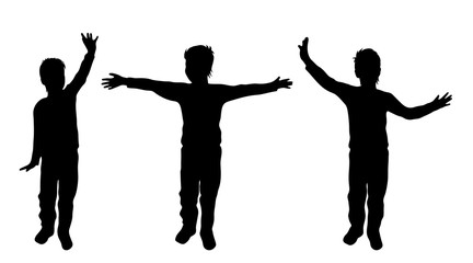 Vector silhouette of boy.