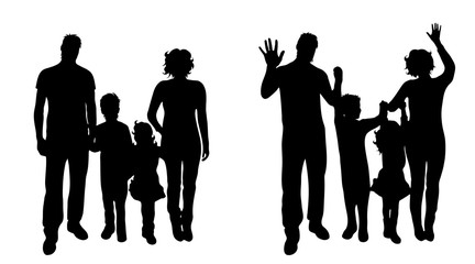 Vector silhouette of family. - 127688958