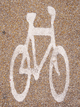 Bike sign on ground