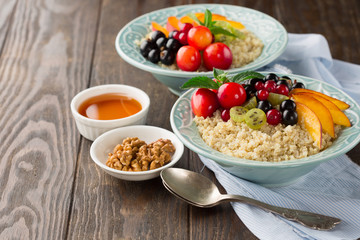 Quinoa salad with grilled vegetables, healthy food concept