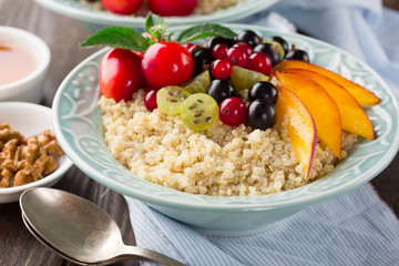 Quinoa salad with grilled vegetables, healthy food concept