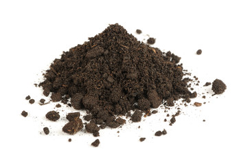 Pile of Soil Isolated on White Background