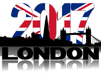 London skyline 2017 flag text illustration
