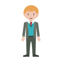 blond man with formal suit and bussines vector illustration