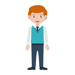 redhead man with formal suit and tie vector illustration