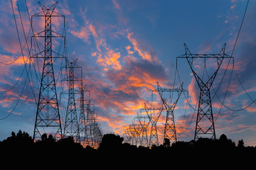 High voltage transmission towers