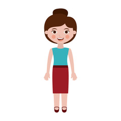 woman with collected hair and skirt vector illustration