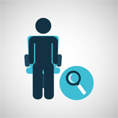 silhouette sitting business searching icon vector illustration eps 10
