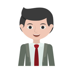 half body man young with formal suit vector illustration