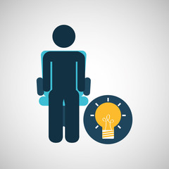 business silhouette man idea bulb vector illustration eps 10