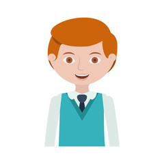 half body redhead man with formal suit and tie vector illustration