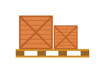 Worldwide Warehouse Deliver. Pallet with boxes