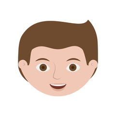 front face guy smiling with hairstyle vector illustration