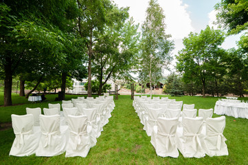 Wedding arch and chairs