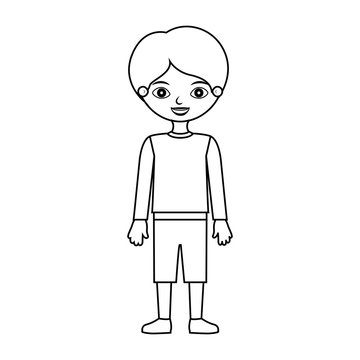 child silhouette with t-shirt pants and shoes vector illustration