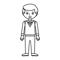 guy silhouette with formal suit and tie vector illustration