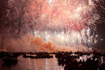 Beautiful fireworks in Venice, Italy