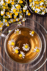 Cup of medicinal chamomile tea