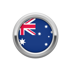Round silver badge with Australian flag