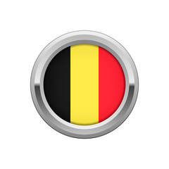 Fototapeta premium Round silver badge with Belgian flag