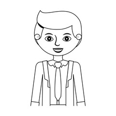 half body man silhouette with formal suit