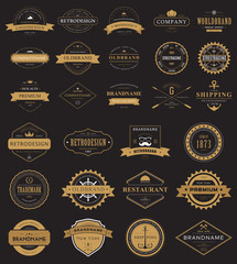 Vintage labels logo with crown, anchor, arrow