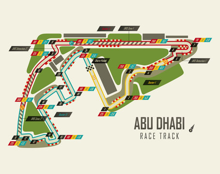 Formula One Racing Track In Abu Dhabi Top View