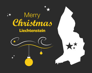 Merry Christmas illustration theme with map of Liechtenstein