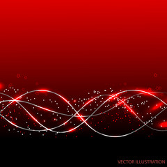 Fototapeta na wymiar Abstract waves background. Vector illustration in red colors.