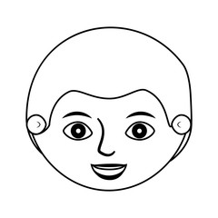 front face man silhouette with haircut vector illustration