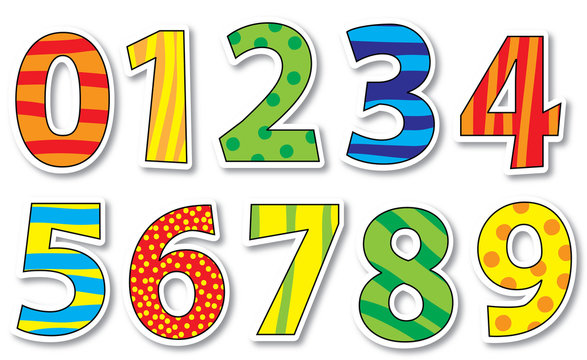 Naklejka Set of cartoon numbers / vectors illustration for children