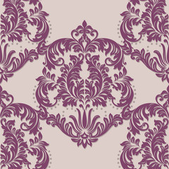 Baroque Vintage floral damask pattern. Vector