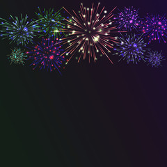 Festive colour firework background.