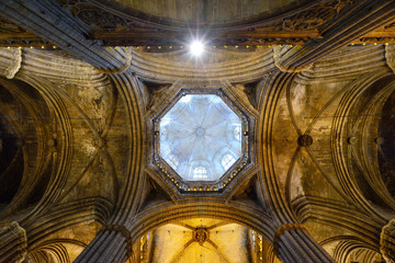Fototapeta na wymiar Cathedral of Saint Eulalia in Barcelona, Spain