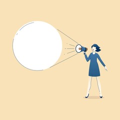 Business concept vector illustration of business woman shouting