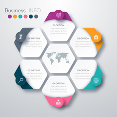 Vector illustration infographics six options.
