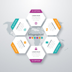 Vector illustration infographics six options.