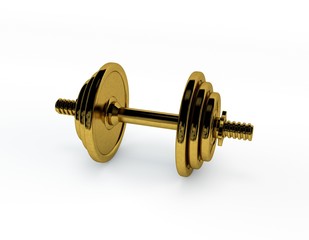 Fototapeta premium Metal dumbbell.3D rendering illustration.