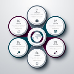 Infographic design with colored