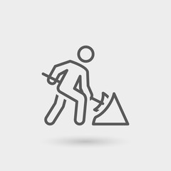 under construction  thin line icon