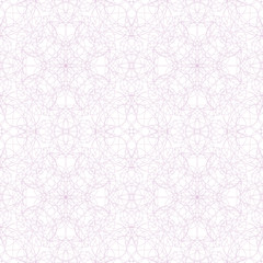 Seamless abstract background pattern with lavender guilloche net ornament isolated on white (transparent) background. Vector illustration eps