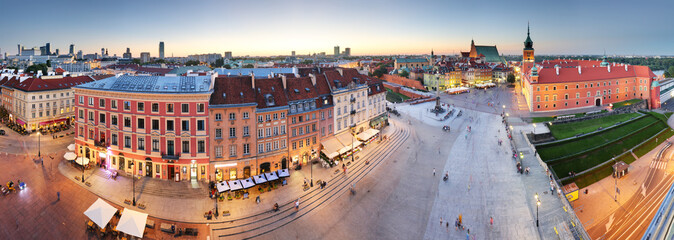 Fototapeta premium Panorama warszawskiego starego miasta, Polska