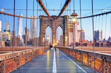 Photo sur Aluminium brossé Brooklyn Bridge Pont de Brooklyn, New York City, États-Unis