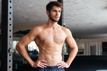 Obraz premium Naked fitness man