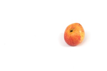 Red Apple on white background, top view