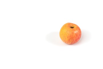 Red Apple on white background, top view