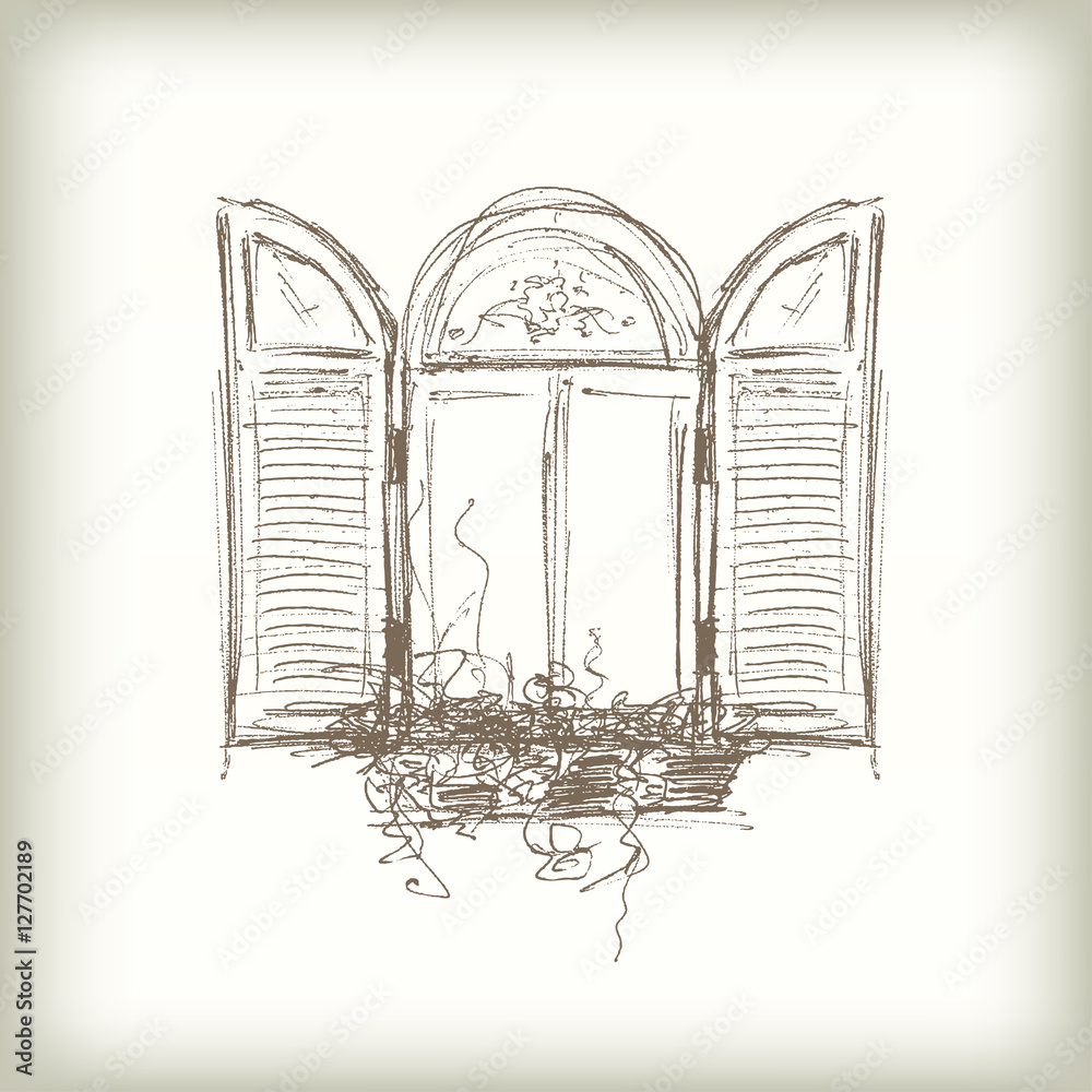 Aufkleber scribble vector window