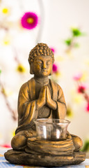 Beautiful buddha statue put the palms of the hands together in salute./ Buddha statue